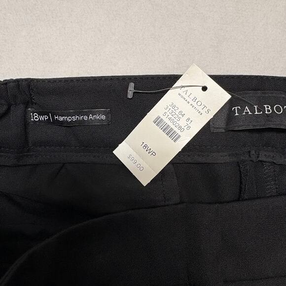 Talbots Hampshire Ankle Pants - Curvy Fit Black Womens Plus Size 18WP PETITE - Picture 4 of 9